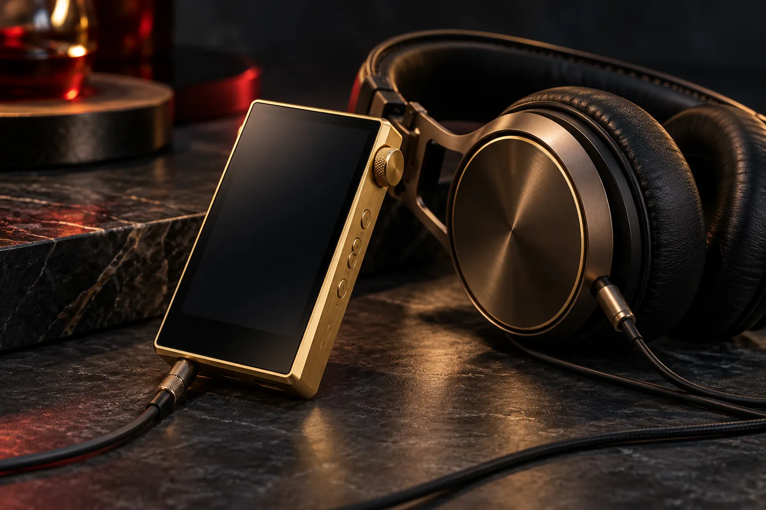 Walkman za takmer šesťtisíc dolárov. Sony oprášilo luxus, nie lacnú nostalgiu. · AI ilustrácia · symbolický luxusný prehrávač, nie produktová fotografia Sony